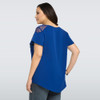 Gamiss Women Blouse O-Neck Short Sleeves Splicing Voile Shirts Blouses Plus Size XL~6XL Blue Chiffon Feminine Blusa Tops Shirts