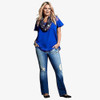 Gamiss Women Blouse O-Neck Short Sleeves Splicing Voile Shirts Blouses Plus Size XL~6XL Blue Chiffon Feminine Blusa Tops Shirts