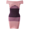 Gamiss Sexy Club Dress New Women Summer Style Off Shoulder Bodycon Bandage Dress Celebrity Knitted Striped Party Dresses vestido