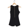 Gamiss Rompers Women Jumpsuits Summer Sexy Sleeveless Zipper Lace Mesh V-Neck Solid Playsuits Short Mini Black Overall