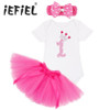iEFiEL Newborn 1 Year Birthday Dress for 1st First Baby Kid Girl Birthday Clothing Infant Princess Baby Girl Party Tutu Dress