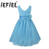 iEFiEL Kids Flower Girl Dress Vestido Wedding Princess Bridesmaid Party Vestido Pageant Ball Gown Floral Dress For Formal Party