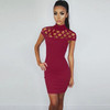 Fashion Women Bodycon Party Dress 2017 New  Summer Dress Hollow Sexy Club Mini Dresses Pencil Sheath Dress