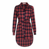 Fashion Women Blouses Long Sleeve Plaid Shirts Turn Down Collar Shirt Casual Ladies Tops Tunic Feminine Irregular Blouses LJ5932