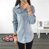 Fashion Women Blouse Spring Autumn Casual Shirts Camiseta de mujer Long Sleeve Denim Jeans Tops Casual Women Shirt Blusa Mujer