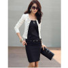 Fashion Women Blazer Slim Fit Short Jackets Long Sleeve Black White Blazer Casaco Feminino No Button Spring OL Style Clothes