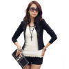 Fashion Women Blazer Slim Fit Short Jackets Long Sleeve Black White Blazer Casaco Feminino No Button Spring OL Style Clothes