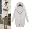 Fashion Winter Women Hoodie Pocket Solid Color Coat Long Sleeve Outwear