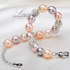 Fashion wedding natural freshwater pearl bracelet women,multic color 925 sterling silver bracelet jewelry charm birthday gift