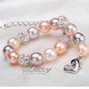 Fashion wedding natural freshwater pearl bracelet women,multic color 925 sterling silver bracelet jewelry charm birthday gift