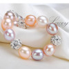 Fashion wedding natural freshwater pearl bracelet women,multic color 925 sterling silver bracelet jewelry charm birthday gift