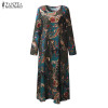 Fashion Vintage Print Dresses 2017 Autumn ZANZEA Women Maxi Long Dress Casual Loose Long Sleeve Baggy Plus Size Vestidos Fashion Vintage Print Dresses 2017 Autumn ZANZEA Women Maxi Long Dress Casual Loose Long Sleeve Baggy Plus Size Vestidos