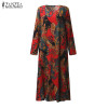Fashion Vintage Print Dresses 2017 Autumn ZANZEA Women Maxi Long Dress Casual Loose Long Sleeve Baggy Plus Size Vestidos Fashion Vintage Print Dresses 2017 Autumn ZANZEA Women Maxi Long Dress Casual Loose Long Sleeve Baggy Plus Size Vestidos
