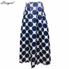 Fashion Vintage High Waist Polka Dots Printed Maxi Skirt Fall Casual Elegant Women Long Skirt Black/Blue/Red Pleated Skirt