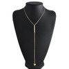 Fashion Trangle Pendant Long Chain Necklace Gold Color Pick Chain Choker Necklace Women Jewelry Free Shipping