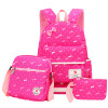 QZH 3 PCS/Set Backpacks Set Women Animal Cute Children Girls Bow Printing Schoolbags Backpack Teenager Girl School Bag