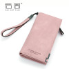 QWEEK High Quality Fashion Women Wallets 2017 Long Dull Polish Retro PU Leather Wallet Female Clutch Coin Purse Ladies Zipper