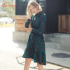 Quintina New Fashion Printed Women Dress Knee-Length Bohemian Lady Dress Vestidos Women Clothing Spring Vintage Dress