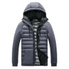 Quilted Jacket Fashion Jacket Men Hooded Winter Warm Cotton Jacket Men Male Parka Lightweight Coat Men Fashion Coat Earphone