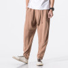 QUANBO New Summer Retro Style Linen Casual Pants Solid  Thin Breathable Loose Radish Pants Fashion Harem Pants Plus size M-5XL