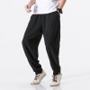 QUANBO New Summer Retro Style Linen Casual Pants Solid  Thin Breathable Loose Radish Pants Fashion Harem Pants Plus size M-5XL