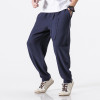 QUANBO New Summer Retro Style Linen Casual Pants Solid  Thin Breathable Loose Radish Pants Fashion Harem Pants Plus size M-5XL