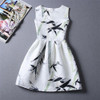 Quality Fashion Dress Print Vintage White Casual Ropa Vestidos De Festa Female Autumn Clothing Women Office Ladies Party Dresses