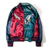 QSUPER Two Sides Luxury Embroidery Bomber Jacket Smooth Men Sukajan Yokosuka Souvenir Jacket Streetwear Hip Hop Baseball Jacket