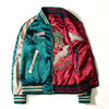 QSUPER Two Sides Luxury Embroidery Bomber Jacket Smooth Men Sukajan Yokosuka Souvenir Jacket Streetwear Hip Hop Baseball Jacket