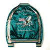 QSUPER Two Sides Luxury Embroidery Bomber Jacket Smooth Men Sukajan Yokosuka Souvenir Jacket Streetwear Hip Hop Baseball Jacket