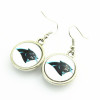 High Quality Double Football Drop Earrings Carolina Panthers Team Logo Drop Earrings For Women Jewelry 10pairs/lot