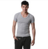 High Quality Cotton T-Shirt Men Brand XUBA T Shirts Men Sexy V Neck Mens T Shirts Simple Plain Colors Tee Tops White T Shirt