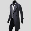 High Quality Coat Men Double Buttons Sobretudo Masculino Slim Fit Long Trench Coat Men Autumn Overcoat