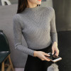 High quality cashmere sweater pullover high collar turtleneck sweater turn-down collar solid color women's basic sweater