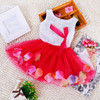 High Quality Baby Kids Girls Princess Pageant Party Tutu Dress Lace Bow Flower Tulle dress