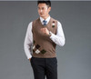 High quality autumn winter new fashion v-neck sleeveless plaid sweater men casual sweater cashmere vest