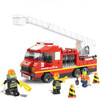 BOHS Fire Station Truck Helicopter Firefighters Figures Engine Children Educational Building Block Toy