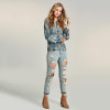Bohoartist Women Blouse Bohemian Chic Flower Print Lantern Sleeve Folk Custom Clothing Lace Up Female Casual Slim Blouses New