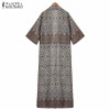 Boho ZANZEA Autumn 2016 New Arrival Women Blouses Tops Loose Half Sleeve Print Long Kimono Cardigan Blusas Beach Thin Outerwear