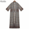 Boho ZANZEA Autumn 2016 New Arrival Women Blouses Tops Loose Half Sleeve Print Long Kimono Cardigan Blusas Beach Thin Outerwear