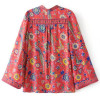 Boho Vintage Birds Floral Print Blouse Shirts Women 2018 New Fashion O Neck Long Flare Sleeve Laides Blouses Casual Femme Blusas
