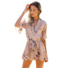 Boho Floral Ruffles Playsuits Women Bodysuits 2017 Summer V-Neck Jumpsuits Rompers Sashes Sexy Beach Girl Chiffon Short Overalls Boho Floral Ruffles Playsuits Women Bodysuits 2017 Summer V-Neck Jumpsuits Rompers Sashes Sexy Beach Girl Chiffon Short Overalls