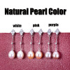 Bohemia Pearl Earrings 925 Silver Jewelry,Natural Freshwater Pearl Earring for Women,Trendy Wedding Girls Gift White Water Drop