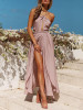 Bohemia Halterneck Backless Split Maxi Dress