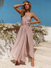 Bohemia Halterneck Backless Split Maxi Dress
