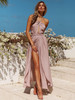 Bohemia Halterneck Backless Split Maxi Dress