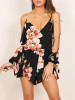 Bohemia Floral Spaghetti-neck Bowknot Romper