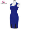 Bodycon Cocktail Dresses 2017 Grace Karin Dark Blue Sleeveless Cheap Short Coctail Dress Robe de Cocktail Party Gown