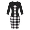 Office Dress Black Plaid Bodycon Pencil Vintage Midi Fashion Apparel Vestido De Festa Clothes Female Women Work Summer Dress
