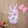 Watermelon Newborn Baby Girl Kids Bodysuit Fruit Cute Tops Headband 2pcs Clothes Baby Girls Outfits 0-24M